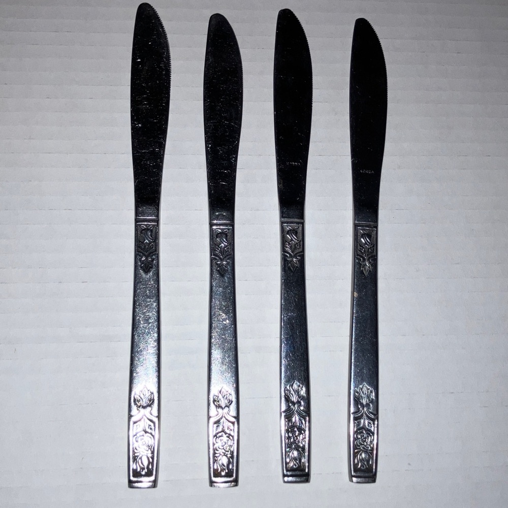 Imperial International Young Rose Flatware Butter Knife Set of 4 Stainless Steel